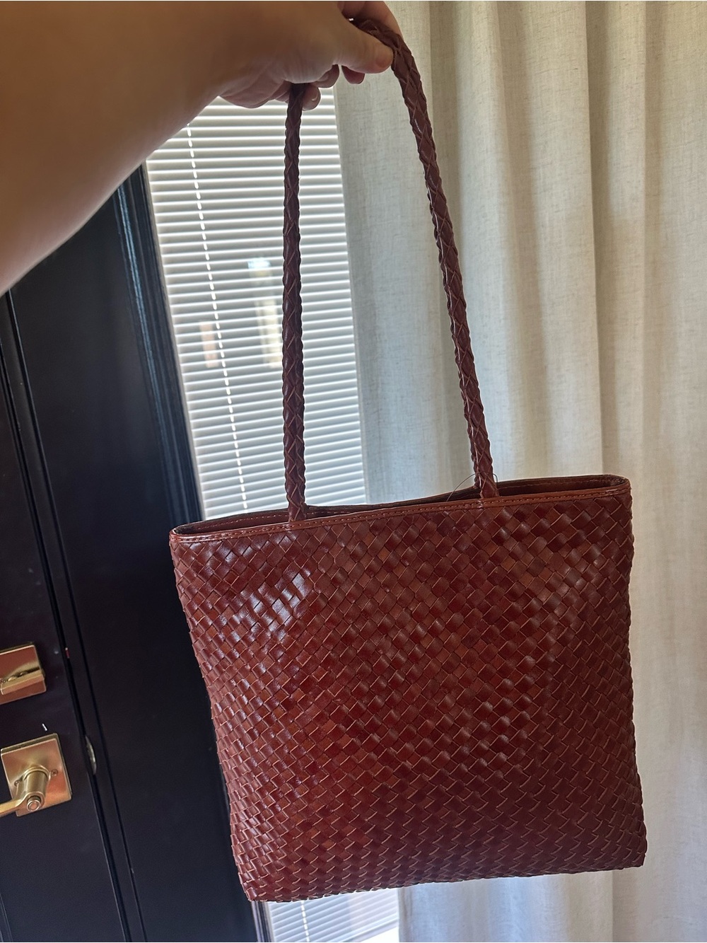 Brand New Patricia Nash Woven Shoulder Tote Bag in Deep Brown
